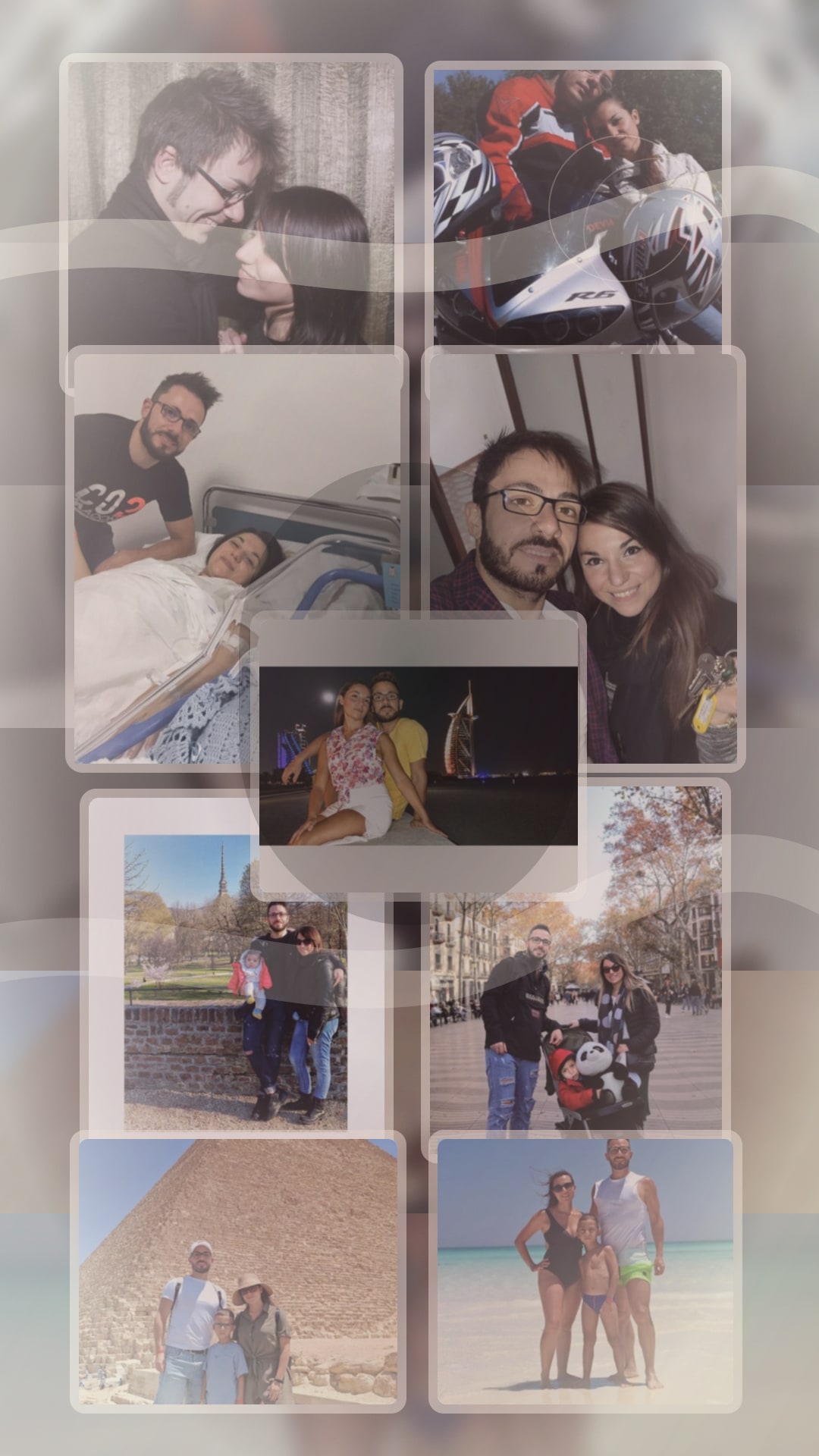 Collage verticale dei ricordi di Alessio e Valeria